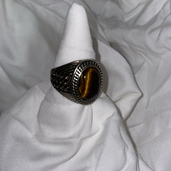Tiger eye stainless steel ring - Picture 3 of 5
